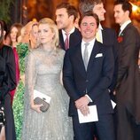 Ekaterina de Hannover y Edoardo Mapelli Mozzi en la boda de Felipe de Grecia y Nina Flohr