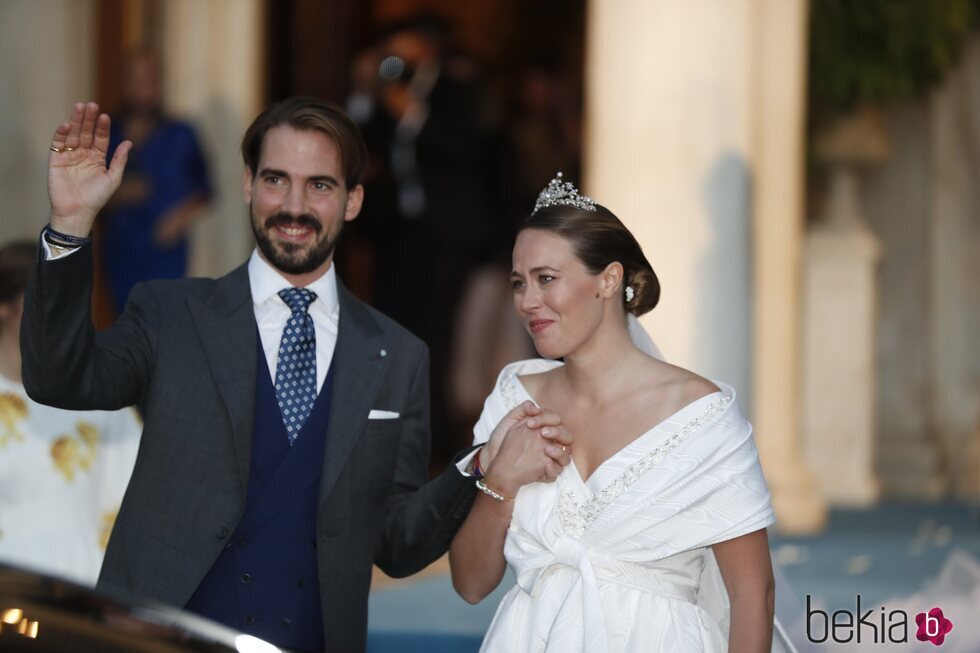 Felipe de Grecia y Nina Flohr en su boda