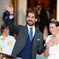 Felipe de Grecia y Nina Flohr, muy emocionados en su boda