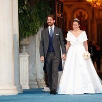Felipe de Grecia y Nina Flohr el día de su boda