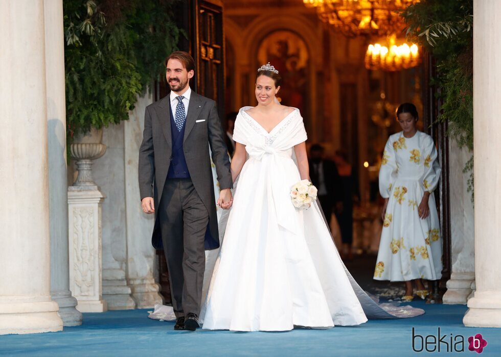 Felipe de Grecia y Nina Flohr el día de su boda