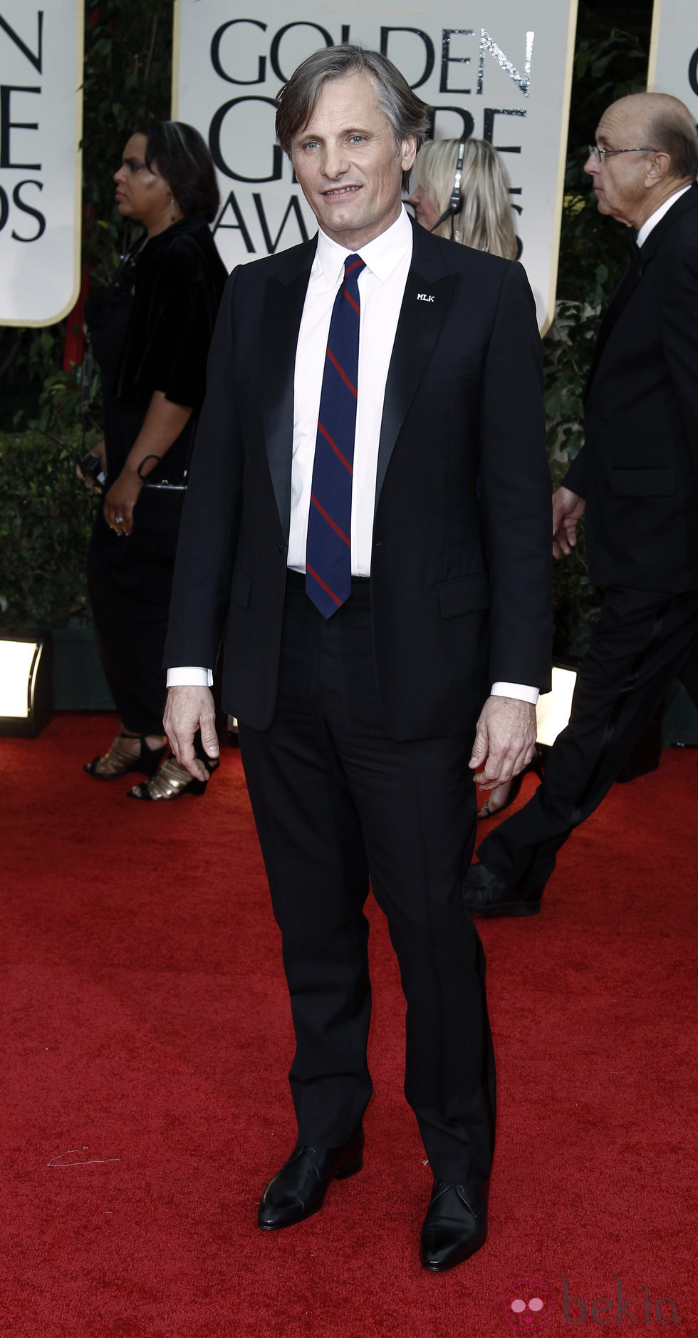 Viggo Montersen en la alfombra roja de los Globos de Oro 2012