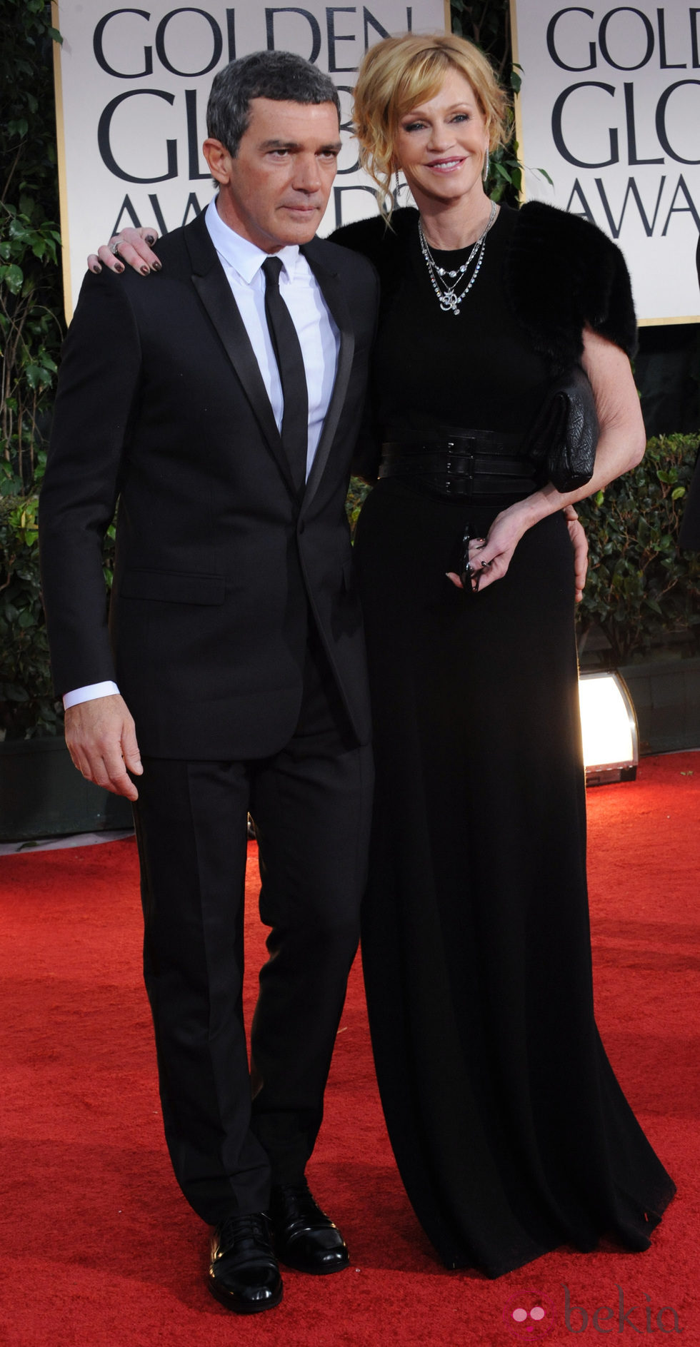 Antonio Banderas y Melanie Griffith en los Globos de Oro 2012