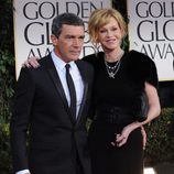 Antonio Banderas y Melanie Griffith en los Globos de Oro 2012