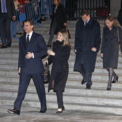 Los Príncipes de Asturias, Mariano Rajoy y Elvira Fernández Balboa en la misa funeral por Manuel Fraga