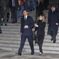 Los Príncipes de Asturias, Mariano Rajoy y Elvira Fernández Balboa en la misa funeral por Manuel Fraga