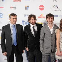 Daniel Sánchez Arévalo, Raúl Arévalo, Alicia Rubio y Adrián Lastra en los Premios José María Forqué 2012