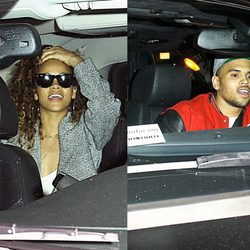 Rihanna y Chris Brown a la salida de una discoteca