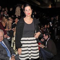 Nuria Roca en el desfile de Amaya Arzuaga en la Fashion Week Madrid