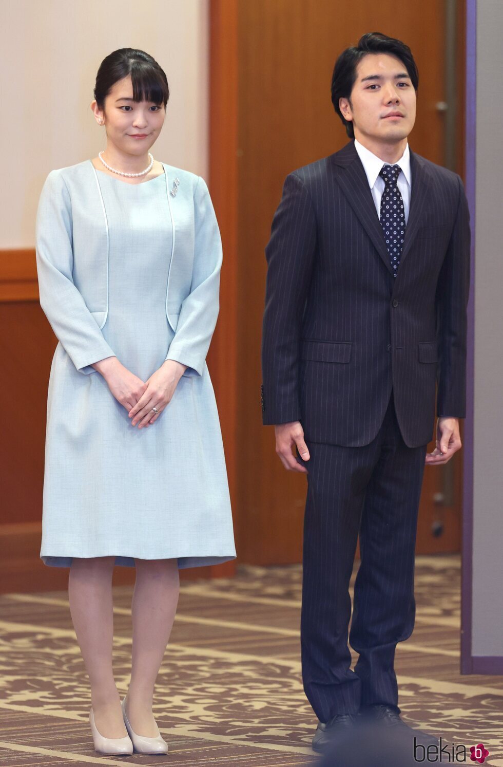 Mako de Japón y Kei Komuro el día de su boda