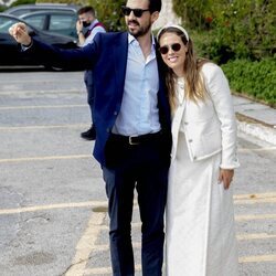 Felipe de Grecia y Nina Flohr en el almuerzo posterior a su boda