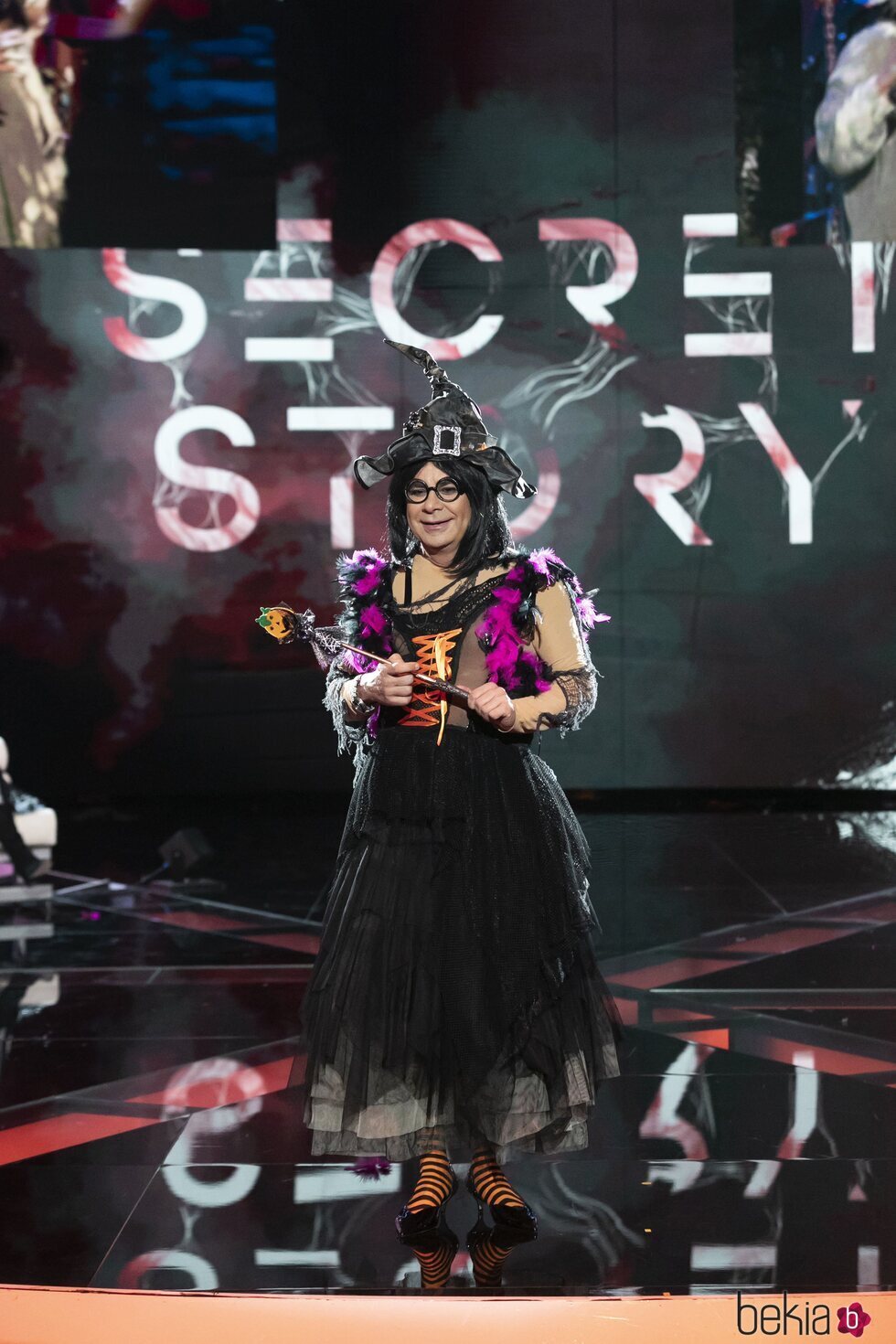 Jorge Javier Vázquez vestido de bruja en la gala del terror de 'Secret Story'