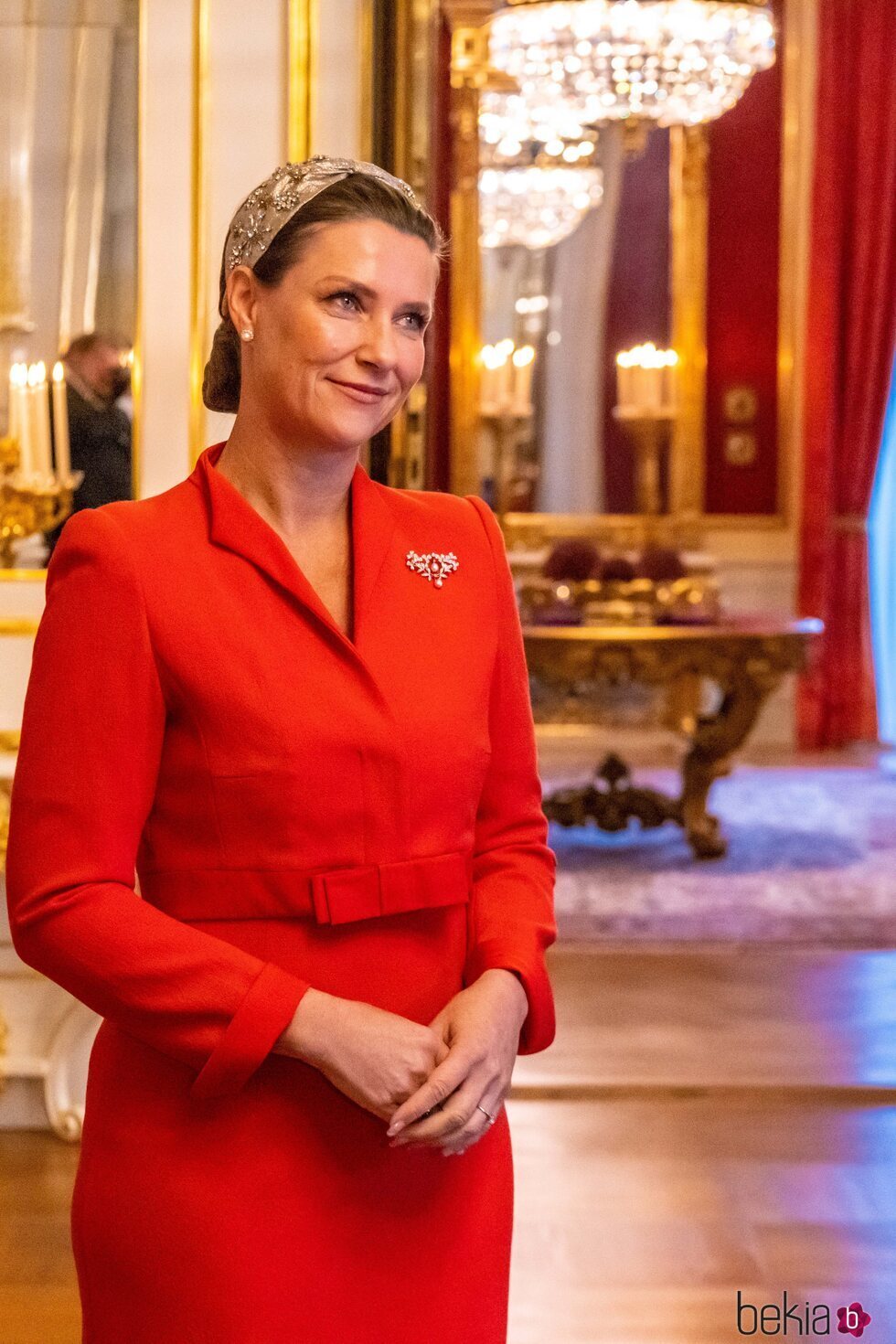 Marta Luisa de Noruega al comienzo de la Visita de Estado de los Reyes de Holanda a Noruega
