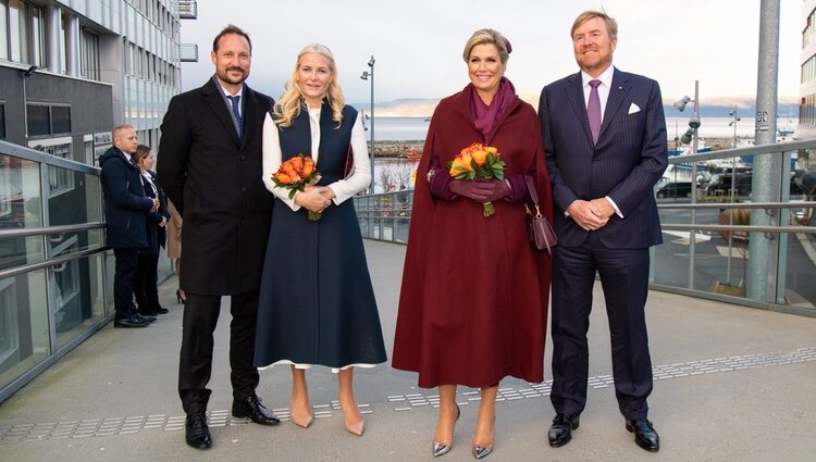 Haakon y Mette-Marit de Noruega y Guillermo Alejandro y Máxima de Holanda durante la Visita de Estado de los Reyes de Holanda a Noruega