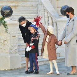 Jacques y Gabriella de Mónaco con sus tías Carolina y Estefanía de Mónaco en el Día Nacional de Mónaco 2021