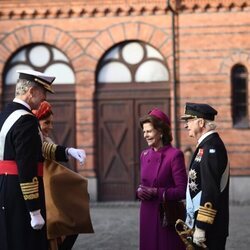 Los Reyes Felipe y Letizia saludan a Carlos Gustavo y Silvia de Suecia en su Visita de Estado a Suecia