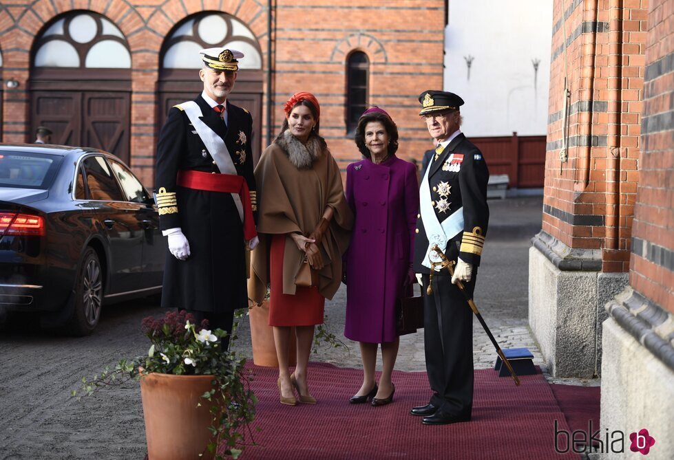 Los Reyes Felipe y Letizia y Carlos Gustavo y Silvia de Suecia en la bienvenida a los Reyes de España por su Visita de Estado a Suecia