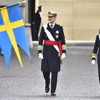 El Rey Felipe y Carlos Gustavo de Suecia en el Palacio Real de Estocolmo en la Visita de Estado de los Reyes de España a Suecia