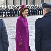 Silvia de Suecia en el Palacio Real de Estocolmo en la Visita de Estado de los Reyes de España a Suecia