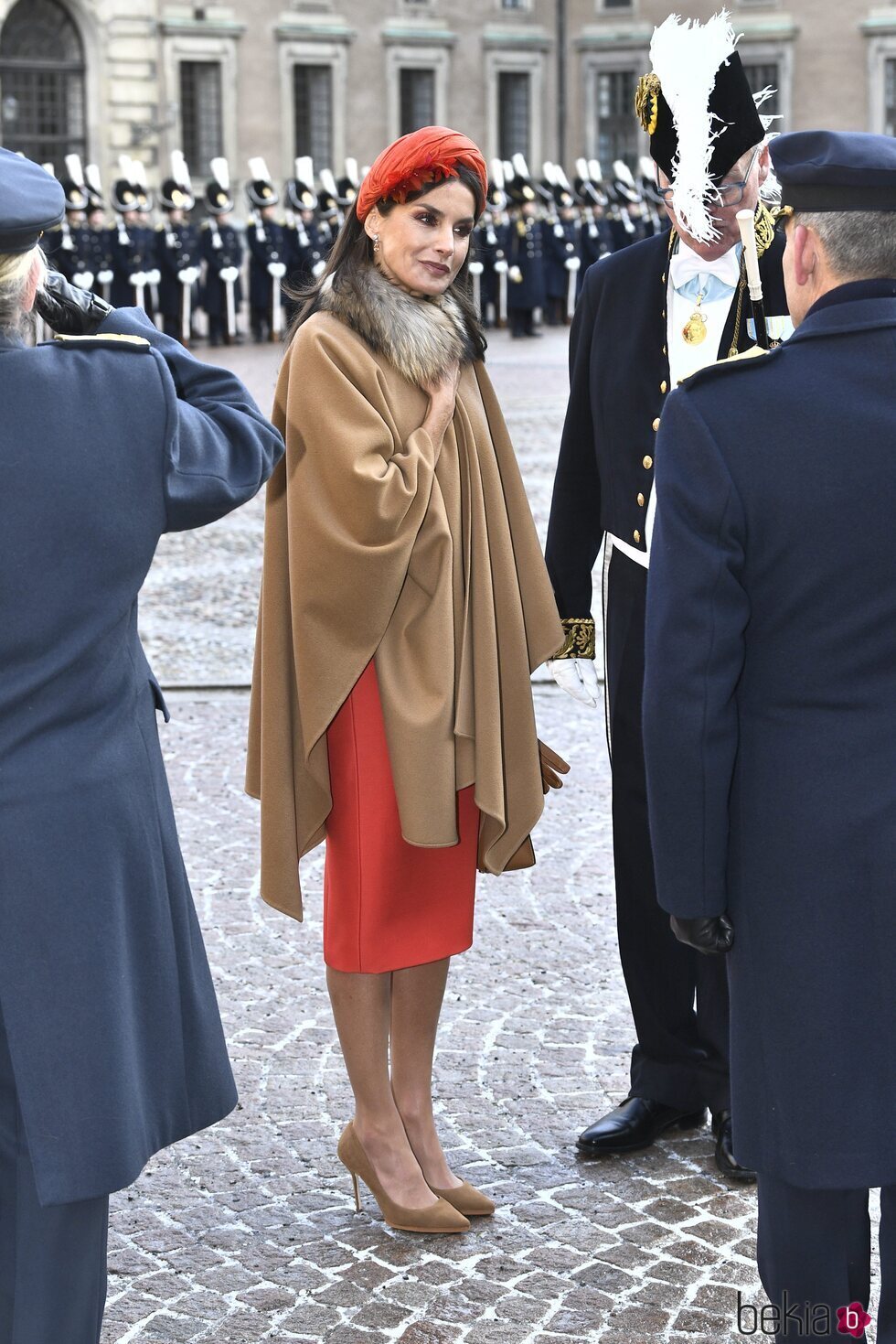 La Reina Letizia en el Palacio Real de Estocolmo en la Visita de Estado de los Reyes de España a Suecia