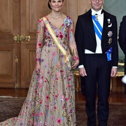 Victoria y Daniel de Suecia en la cena de gala a los Reyes de España