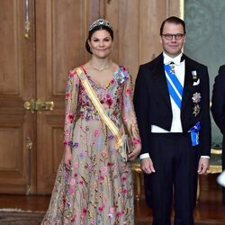 Victoria y Daniel de Suecia en la cena de gala a los Reyes de España