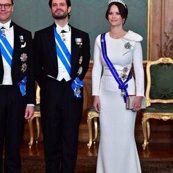 Daniel de Suecia, Carlos Felipe y Sofia de Suecia en la cena de gala a los Reyes de España