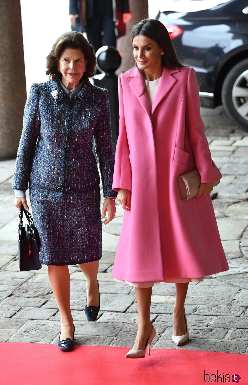 Silvia de Suecia y la Reina Letizia en el almuerzo en honor a los Reyes de España