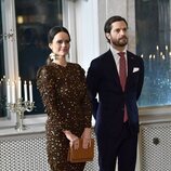 Carlos Felipe y Sofia de Suecia en la Residencia de la Embajada de España por la Visita de Estado de los Reyes de España a Suecia