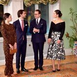 Victoria y Daniel de Suecia con Carlos Felipe y Sofia de Suecia en la última recepción por la Visita de Estado de los Reyes de España a Suecia