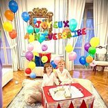 Jacques y Gabriella de Mónaco con la tarta de su 7 cumpleaños