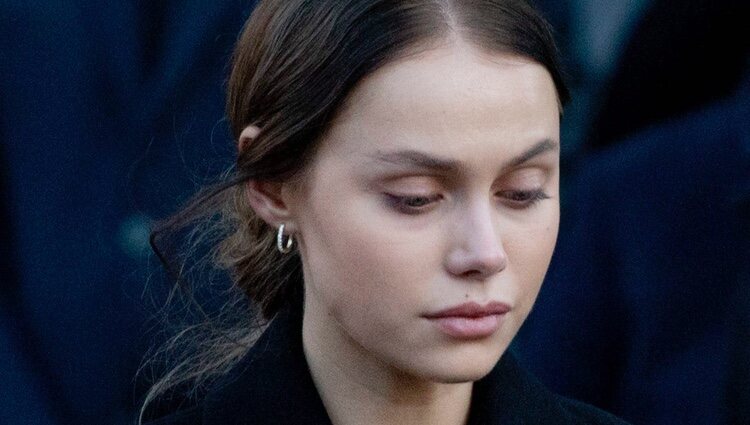 Juliane Snekkestad en el funeral de Ari Behn