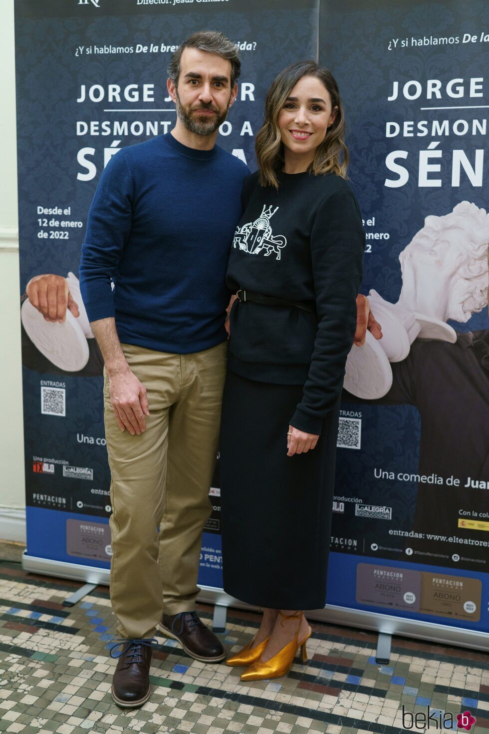 Dani Muriel y Candela Serrat en el estreno de la obra de teatro de Jorge Javier Vázquez 'Desmontando a Séneca'