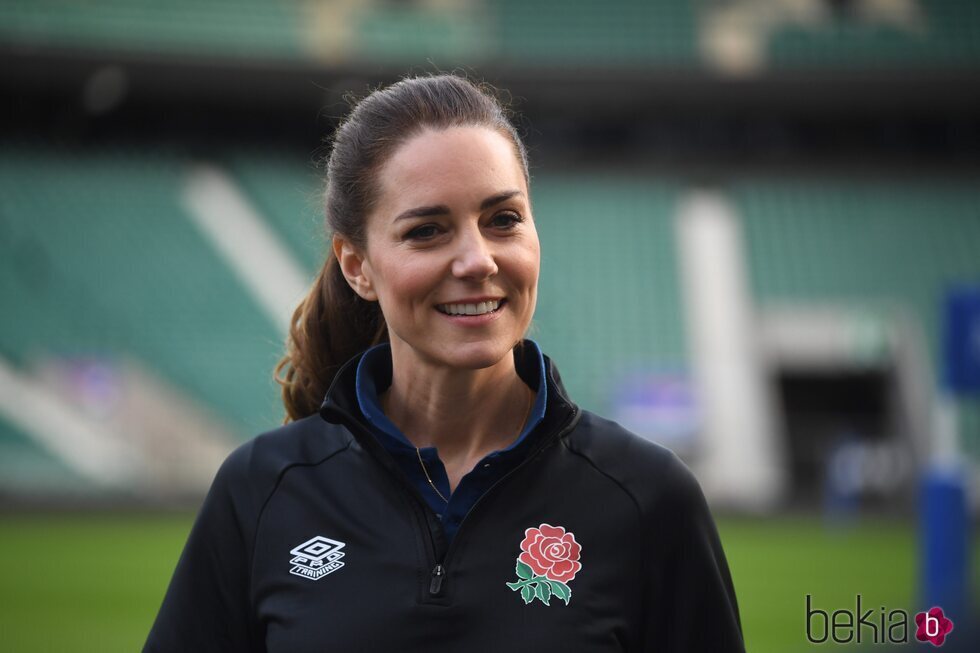 Kate Middleton en un entrenamiento de rugby