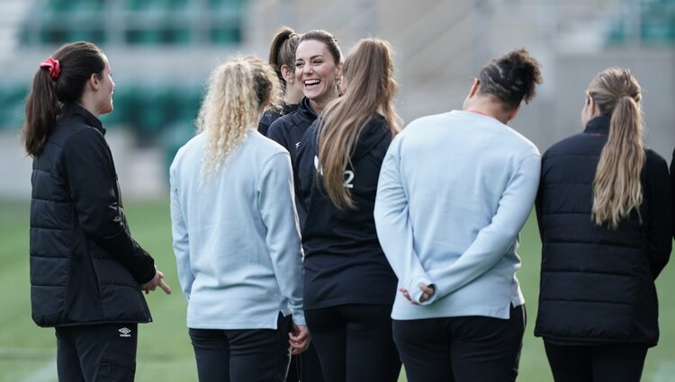 Kate Middleton en un entrenamiento de rugby en Londres