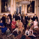 La Familia Real Británica en las bodas de plata de la Reina Isabel y el Duque de Edimburgo en 1972
