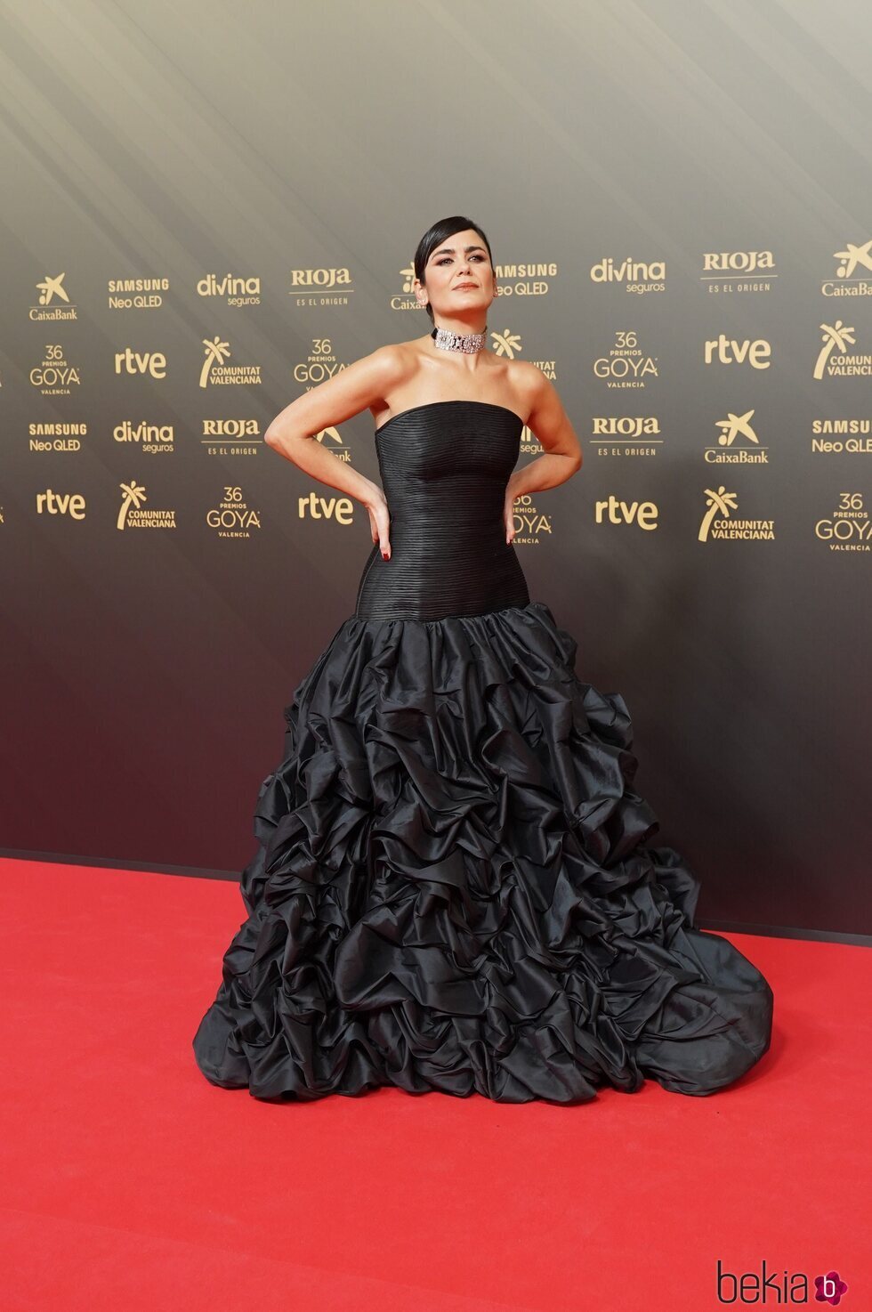 Elena Sánchez en la alfombra roja de los Premios Goya 2022