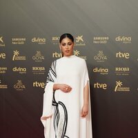 Mina El Hammani en la alfombra roja de los Premios Goya 2022