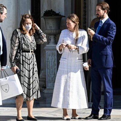 Felipe de Grecia y Nina Flohr antes de su boda con Alexia de Grecia y Nicolás de Grecia