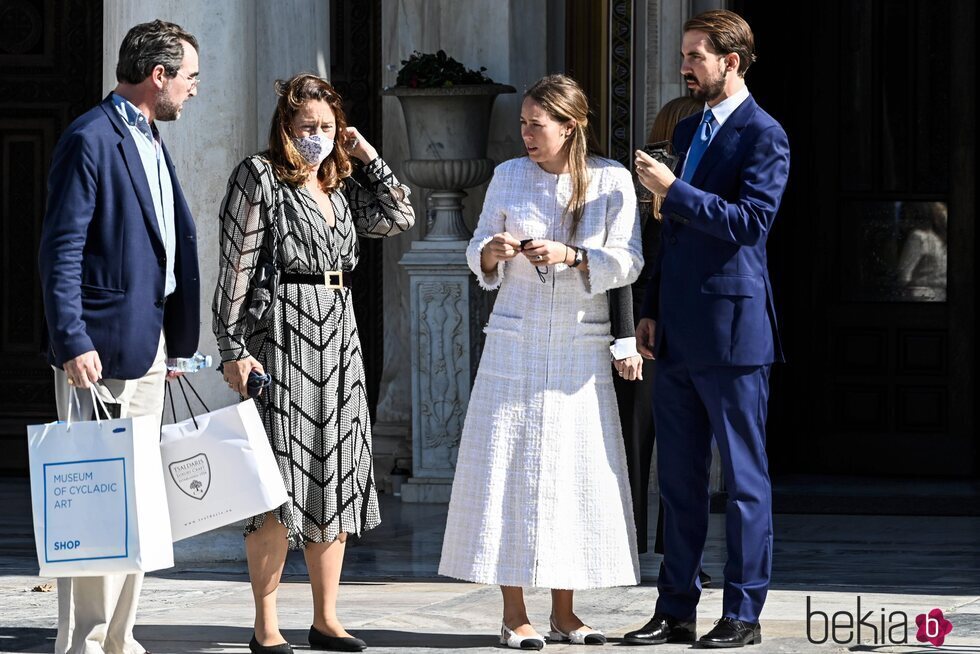Felipe de Grecia y Nina Flohr antes de su boda con Alexia de Grecia y Nicolás de Grecia