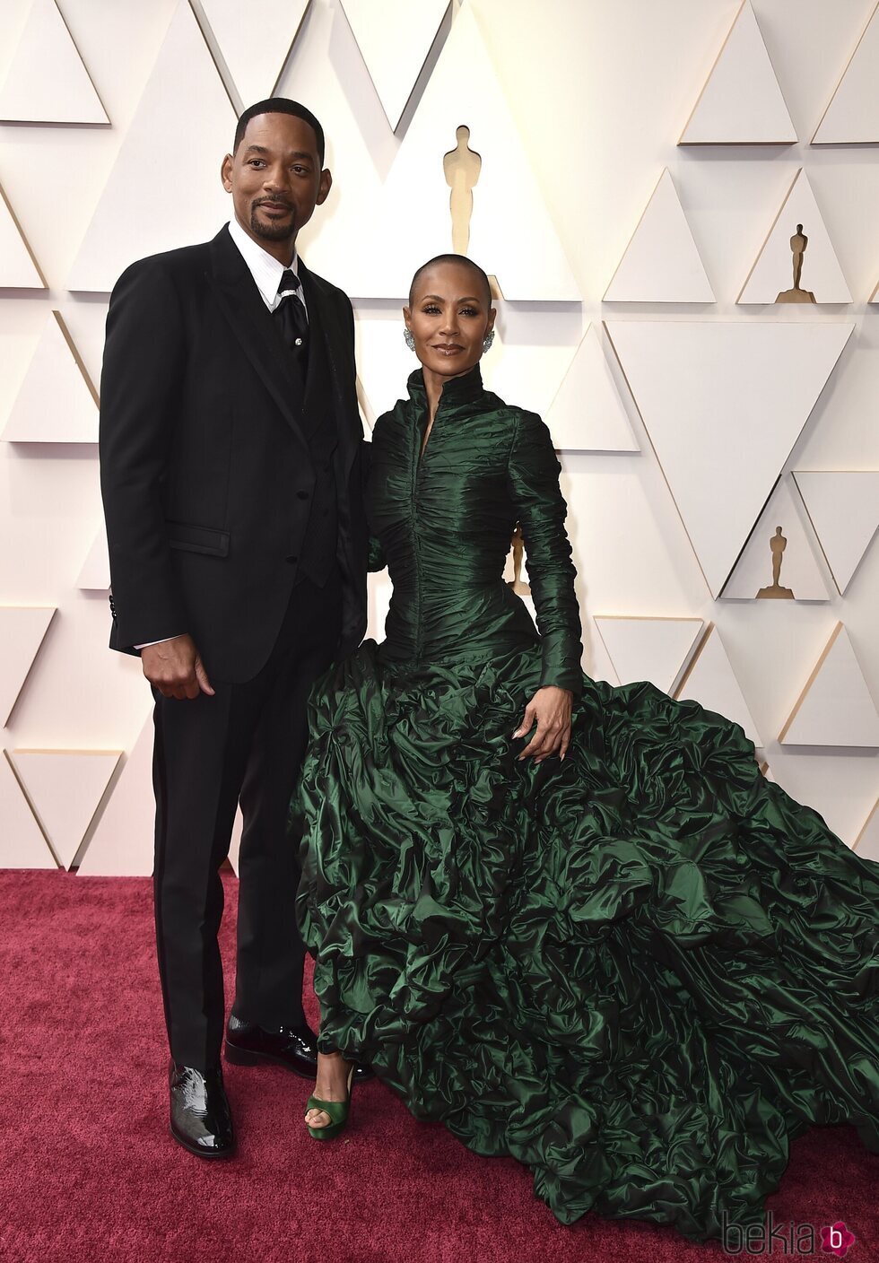 Will Smith y Jada Pinkett Smith en la alfombra roja de los Premios Oscar 2022