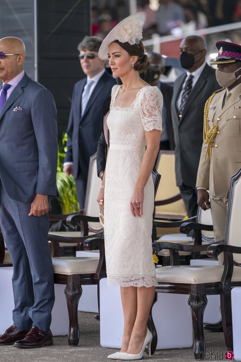 Kate Middleton en un desfile militar en Jamaica