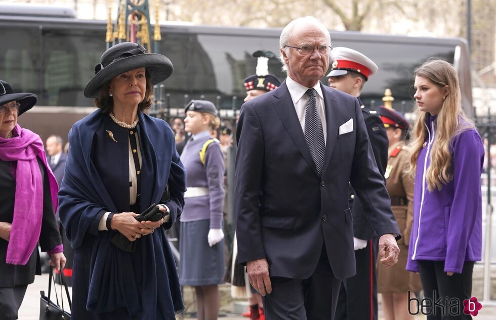 Carlos Gustavo y Silvia de Suecia en el homenaje al Duque de Edimburgo