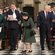 La Reina Isabel, la Princesa Ana, Sir Timothy Laurence, el Príncipe Andrés y Peter Phillips en el homenaje al Duque de Edimburgo