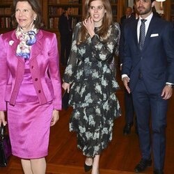 Silvia de Suecia, Beatriz de York y Carlos Felipe de Suecia en la Asamblea Mundial de la Dislexia en el Palacio Real de Estocolmo