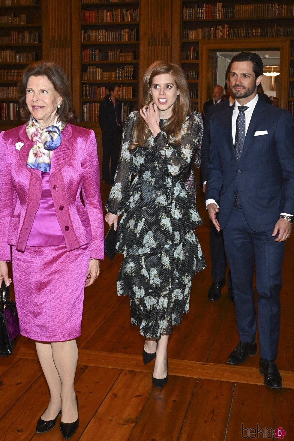 Silvia de Suecia, Beatriz de York y Carlos Felipe de Suecia en la Asamblea Mundial de la Dislexia en el Palacio Real de Estocolmo