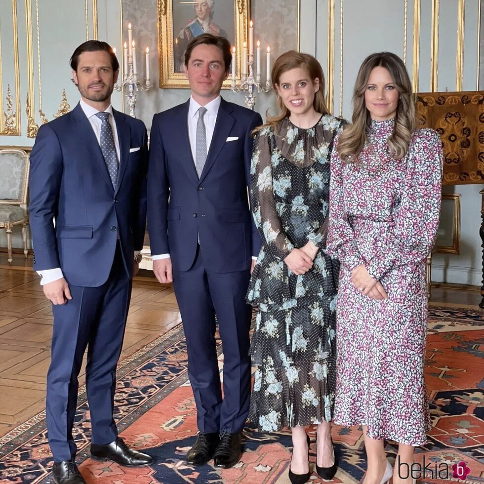 Carlos Felipe de Suecia, Edoardo Mapelli Mozzi, Beatriz de York y Sofia de Suecia en la Asamblea Mundial de la Dislexia en el Palacio Real de Estocolmo