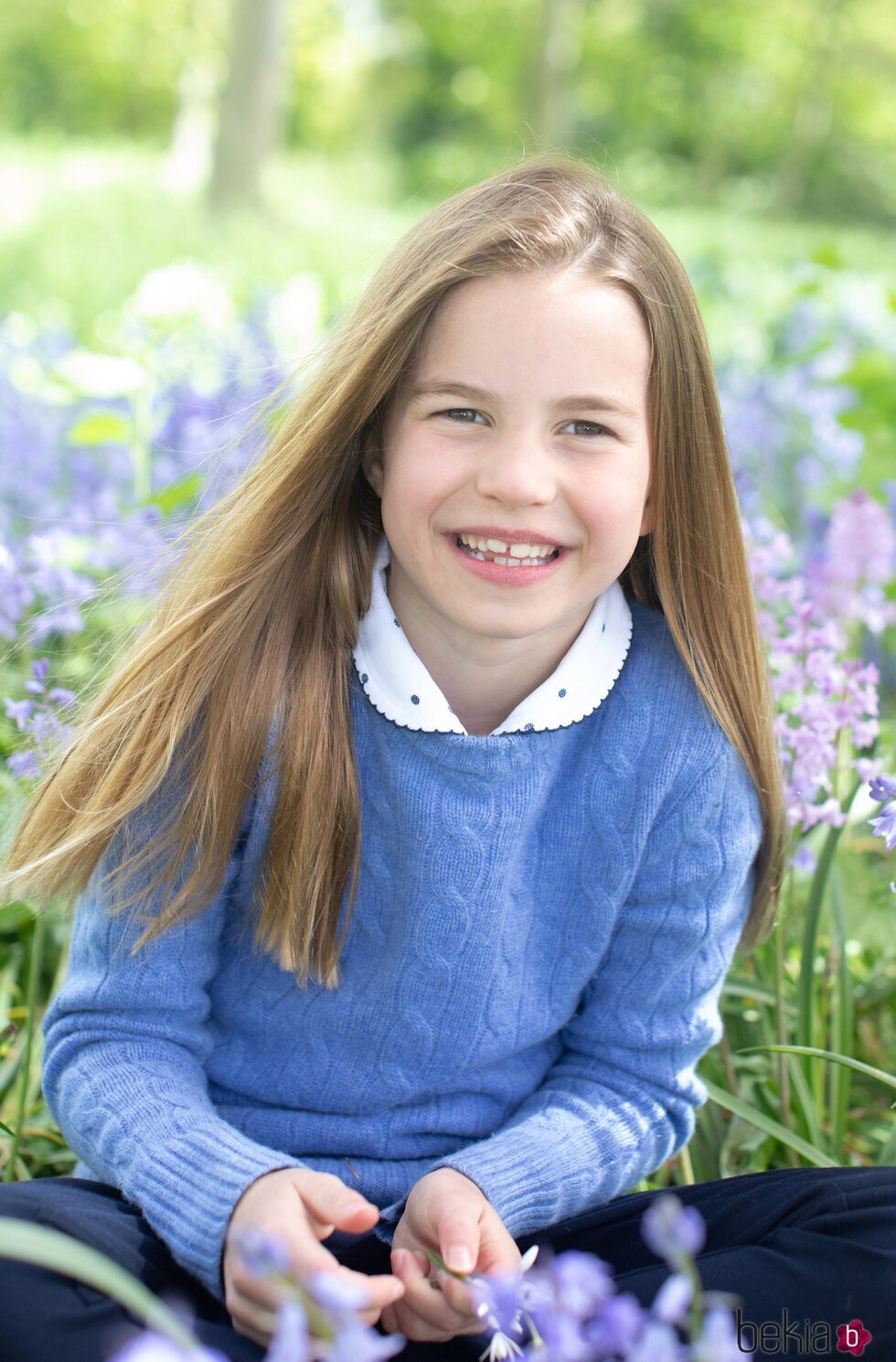 La Princesa Carlota muy sonriente en su 7 cumpleaños