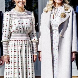 Victoria de Suecia y Mette-Marit de Noruega en el Palacio de Haga