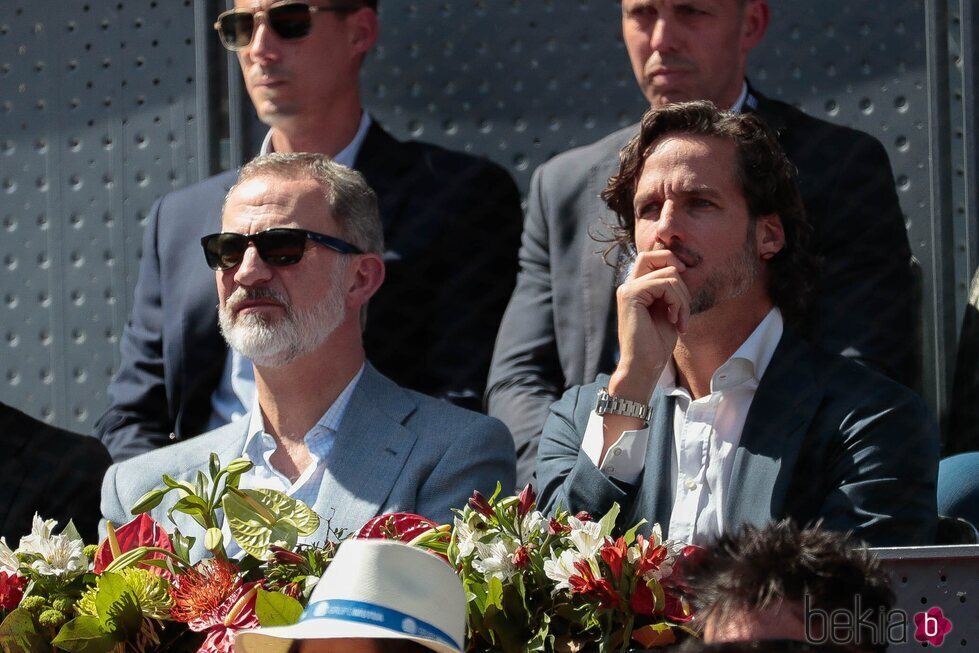 El Rey Felipe con Feliciano López en el Madrid Open de Tenis 2022